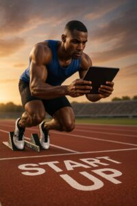 immagine con startupper che scatta al blocco di partenza